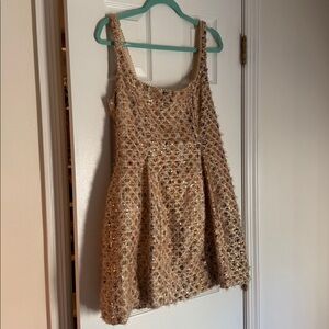 Anthropologie Maeve Gold Sleeveless Dress